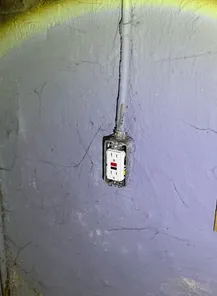 Missing coverplate on an electrical receptacle found during a home inspection in Barberton.