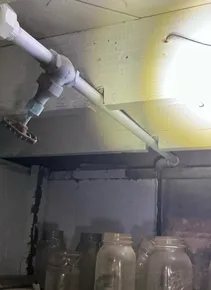 Improper cuts in basement joists found during a home inspection in Clark-Fulton.