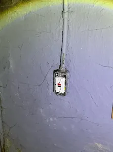 Missing coverplate on an electrical receptacle found during a home inspection in Willoughby.