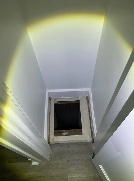 The home inspector identified Just a hole in the floor in Brunswick during the home inspection.