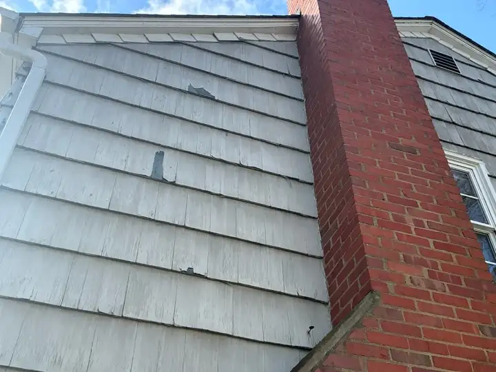 Found during our home inspection: Peeling paint that is exposing lead based paint to the elements in Shaker Heights.