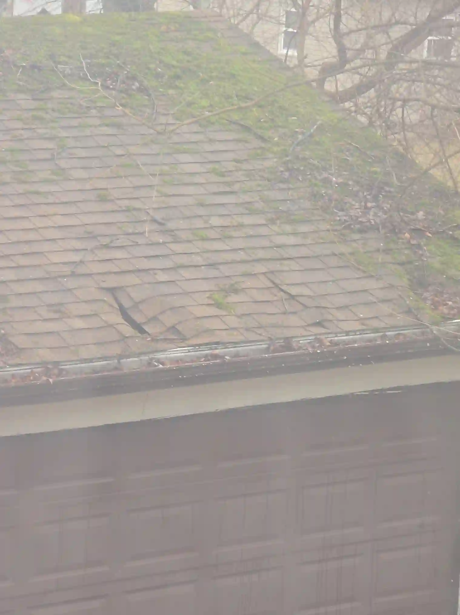 Severely damaged garage roof in South Euclid was found during a home inspection.