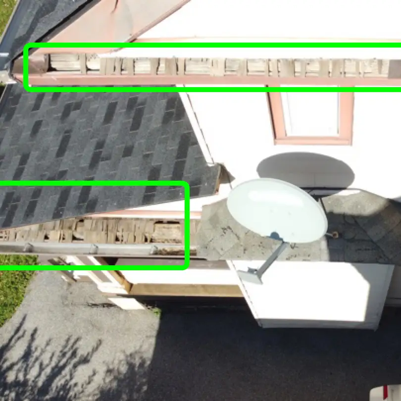 Only because of our use of a drone could it be seen that there were multiples holes in the roof of this house in Hudson